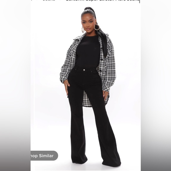 Fashion Nova Denim - NEW STRETCH BLACK FLARE JEAN FASHION NOVA